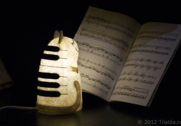 Felt lamp "Musician Cat"
