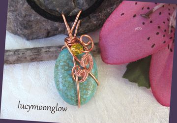 Turquoise Wrapped Pendant Necklace