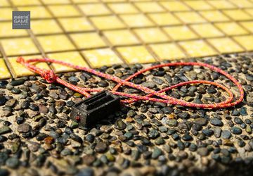 Geometric design - Concrete jewelry | Sliding necklace | paracord | Orange | Black & white | Jewelry | Minimalist | Unique gifts (Unisex)