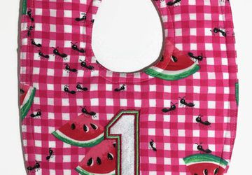 Watermelon 1st birthday bib, cake smash bib