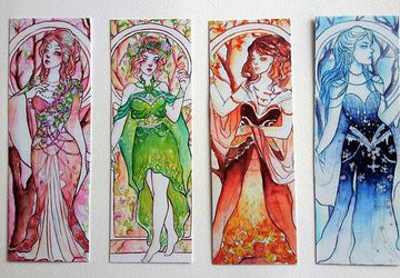 Art Noveau Four Seasons Bookmarks