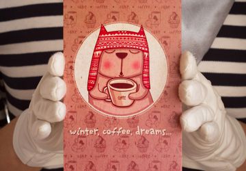 Postcard "Winter, Cofe, Dreams"