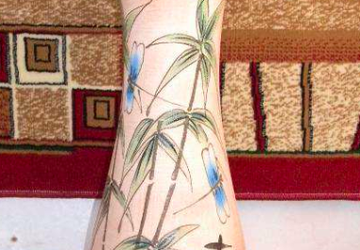 A vase painted with flowers