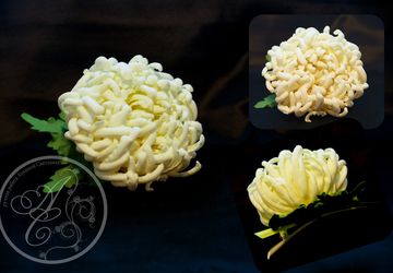 A hair pin with a chrysanthemum