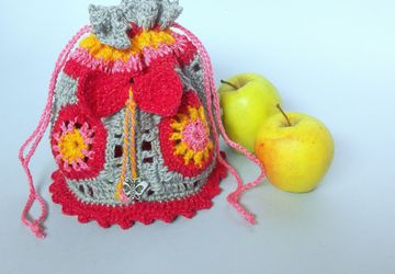 Make up bag Crochet purse Girls accessories Rainbow handbag Mini bag Crochet mandala bag Girls tote bag Baby girl bag Girl purse