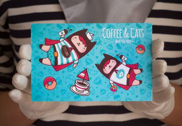 Postcard "Coffee & Cats"