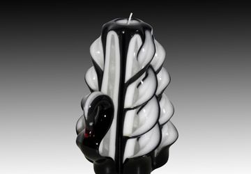 Black Swan candle - Anniversary gifts - Handmade gift candle - Hand Carved candles -Unusual gifts - Wedding - 5 inch/ 12cm