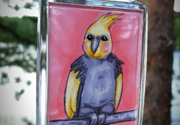 Yvonne 2x3 Photo Keychain | Cute Cockatiel | Each Copy is Handpainted | Perfect For Bird Lovers | Back to School Accessory